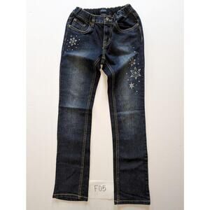 Children's Place Blue Jeans Size 12 Skinny Adj Waist Embellished -0523F05